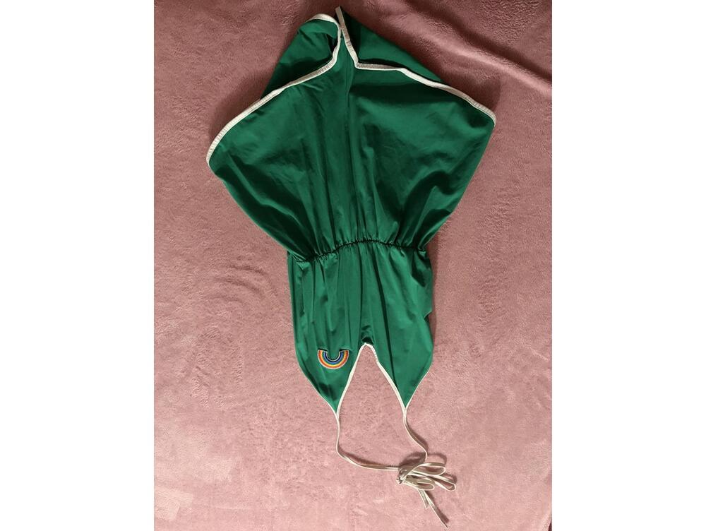 Green Halter Neck Dress with Rainbow Detail, Size M